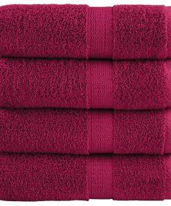 vidaXL Premium-Gästetücher SOLUND 4 Stk. Bordeaux 30x50 cm 600 g/m²
