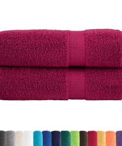 vidaXL Premium-Duschtücher SOLUND 2 Stk. Bordeaux 70x140 cm 600 g/m²