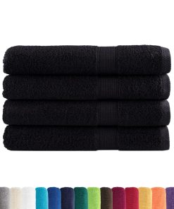 vidaXL Premium-Saunatücher SOLUND 4 Stk. Schwarz 80x200 cm 600 g/m²