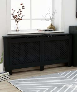 vidaXL Heizkörperverkleidung Schwarz 172x19x81,5 cm MDF