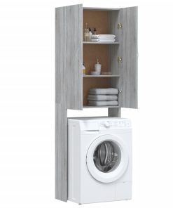 vidaXL Waschmaschinenschrank Grau Sonoma 64x25,5x190 cm
