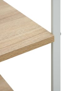 vidaXL Mikrowellenregal Weiß Eiche-Optik 60x39,6x123 cm Holzwerkstoff