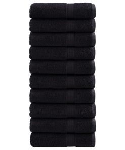 vidaXL Premium-Duschtücher SOLUND 10 Stk. Schwarz 70x140 cm 600 g/m²