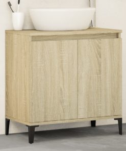 vidaXL Waschbeckenunterschrank Sonoma-Eiche 58x33x60 cm Holzwerkstoff