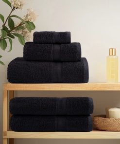 vidaXL Premium-Handtücher SOLUND 2 Stk. Schwarz 50x100 cm 600 g/m²