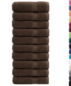 vidaXL Premium-Duschtücher SOLUND 10 Stk. Braun 70x140 cm 600 g/m²