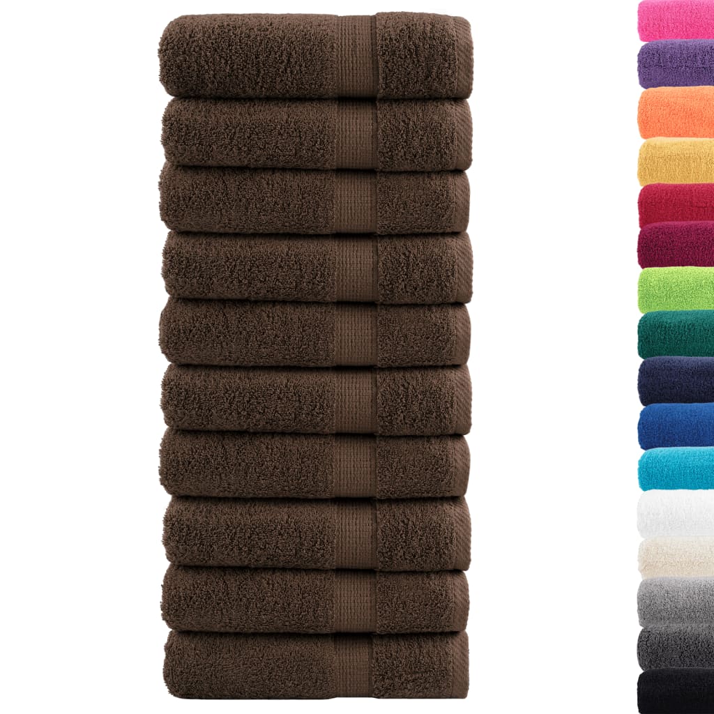 vidaXL Premium-Duschtücher SOLUND 10 Stk. Braun 70x140 cm 600 g/m²