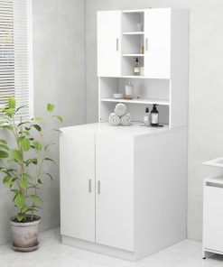 vidaXL Waschmaschinenschrank Weiß