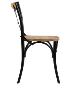 vidaXL Esszimmerstühle 4 Stk. Schwarz Mango-Massivholz