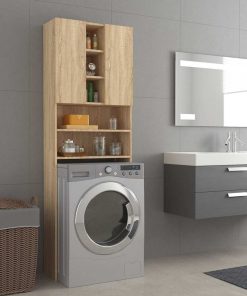 vidaXL Waschmaschinenschrank Sonoma-Eiche 64x25,5x190 cm