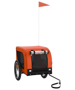 vidaXL Fahrradanhänger Hunde Orange und Schwarz Oxford-Gewebe & Eisen