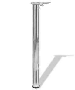4x höhenverstellbares Tischbein Tischbeine Chrom 710 mm