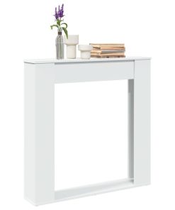 vidaXL Kaminumrandung Weiß 100x20x100 cm Holzwerkstoff