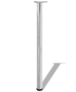 4x höhenverstellbares Tischbein Chrom 870 mm