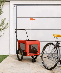 vidaXL Fahrradanhänger Hunde Orange und Schwarz Oxford-Gewebe & Eisen