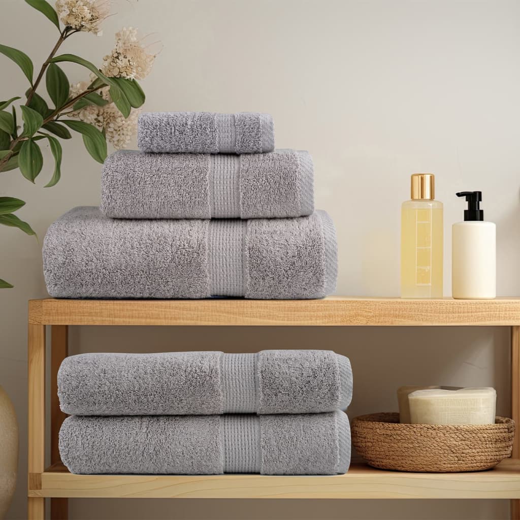 vidaXL Premium-Duschtücher SOLUND 4 Stk. Grau 70x140 cm 600 g/m²