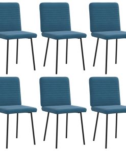 vidaXL Esszimmerstühle 6 Stk. Blau Samt