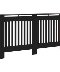 vidaXL Heizkörperverkleidung Schwarz 152x19x81,5 cm MDF