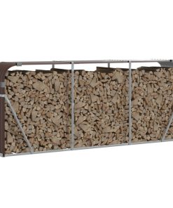 vidaXL Kaminholzunterstand Braun 234x45x100 cm Verzinkter Stahl