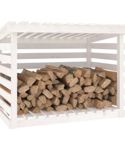 vidaXL Kaminholzregal Weiß 108x73x79 cm Massivholz Kiefer