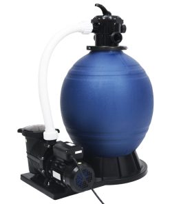 vidaXL Sandfilter mit 7-Wege-Ventil und 1000 W Pumpe Blau Schwarz