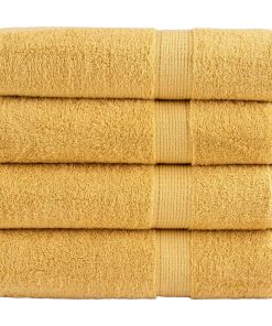 vidaXL Premium-Badetücher SOLUND 4 Stk. Gold 100x150 cm 600 g/m²