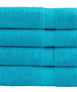 vidaXL Premium-Duschtücher SOLUND 4 Stk. Türkis 70x140 cm 600 g/m²