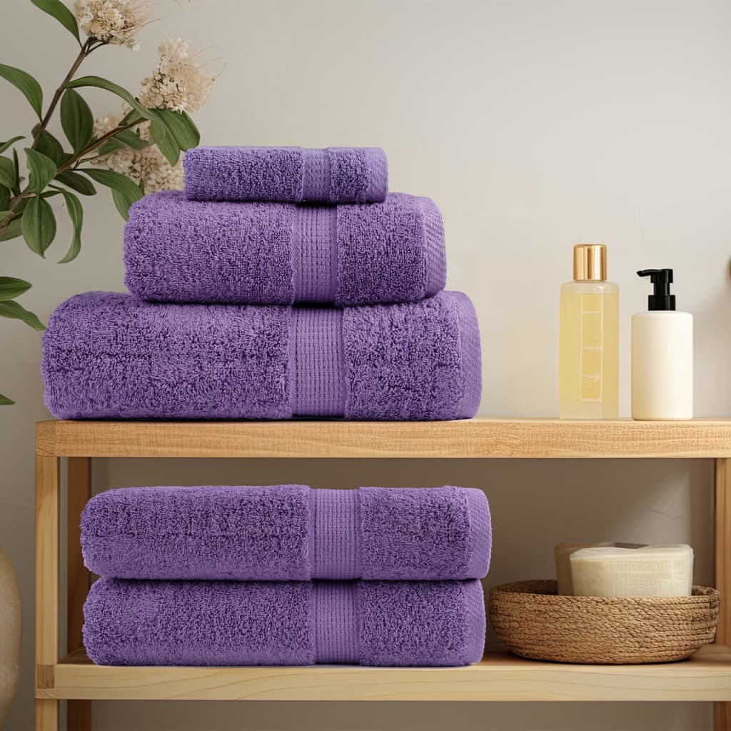 vidaXL Premium-Duschtücher SOLUND 10 Stk. Lila 70x140 cm 600 g/m²