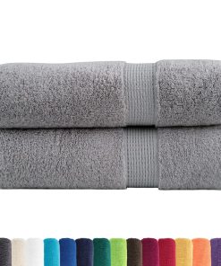 vidaXL Premium-Duschtücher SOLUND 2 Stk. Grau 70x140 cm 600 g/m²