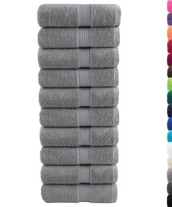 vidaXL Premium-Seiftücher SOLUND 10 Stk. Grau 30x30 cm 600 g/m²