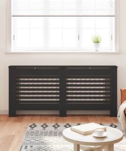 vidaXL Heizkörperverkleidung Schwarz 172x19x81,5 cm MDF