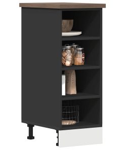 vidaXL Unterschrank Riga Schwarz 30x44,5x81,5 cm Holzwerkstoff