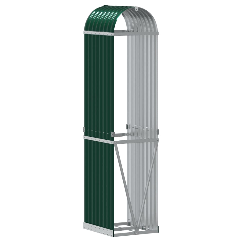 vidaXL Kaminholzunterstand Grün 40x45x170 cm Verzinkter Stahl