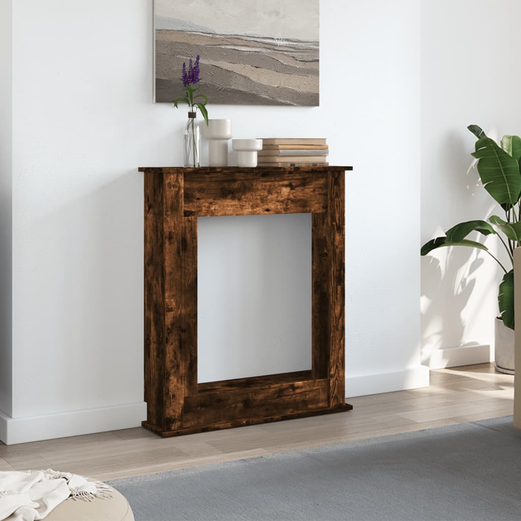 vidaXL Kaminumrandung Räuchereiche 75x20x87,5 cm Holzwerkstoff