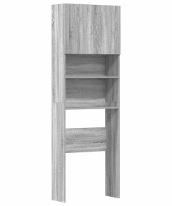 vidaXL Waschmaschinenschrank Grau Sonoma 64x24x190 cm Holzwerkstoff