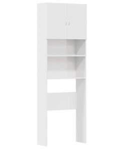 vidaXL Waschmaschinenschrank Hochglanz-Weiß 64x24x190 cm Holzwerkstoff