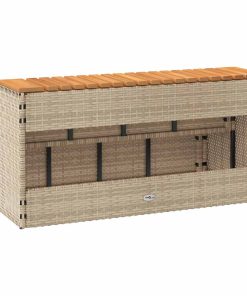 vidaXL Whirlpool-Stufen Beige 100x50x50,5 cm Poly-Rattan Massiv Akazie