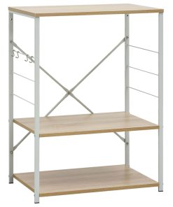 vidaXL Mikrowellenregal Weiß Eiche 60×39,6×79,5 cm Holzwerkstoff