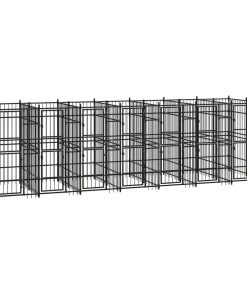 vidaXL Outdoor-Hundezwinger Stahl 12,9 m²