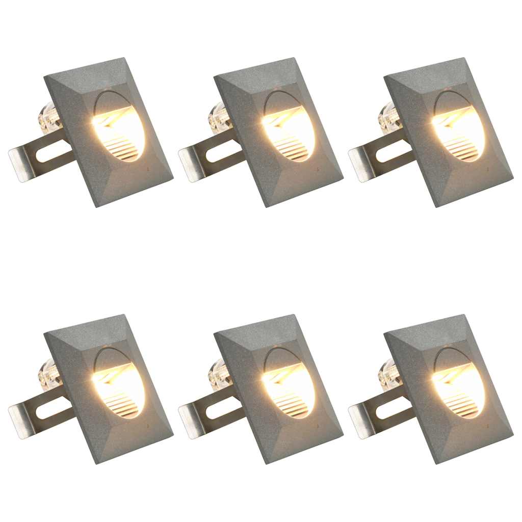 vidaXL Außenwandleuchten 6 Stk. LED 5 W Silbern Quadratisch
