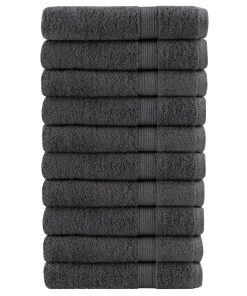 vidaXL Premium-Handtücher SOLUND 10 Stk. Anthrazit 100x200 cm 600 g/m²