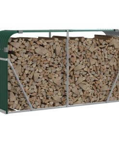 vidaXL Kaminholzunterstand Grün 180x45x100 cm Verzinkter Stahl