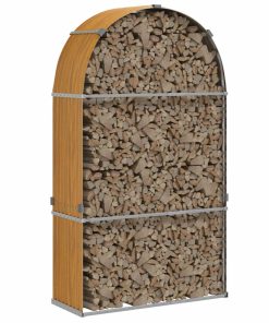 vidaXL Kaminholzunterstand Hellbraun 120x45x210 cm Verzinkter Stahl