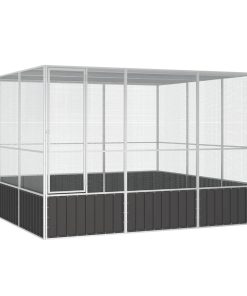 vidaXL Vogelkäfig Anthrazit 302,5x324,5x211,5 cm Verzinkter Stahl