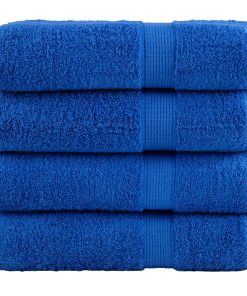 vidaXL Premium-Duschtücher SOLUND 4 Stk. Blau 70x140 cm 600 g/m²