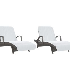vidaXL Strandtücher 2 Stk. Weiß 75x200 cm Stoff 400 GSM