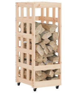 vidaXL Kaminholzregal mit Rollen 40x49x110 cm Massivholz Kiefer