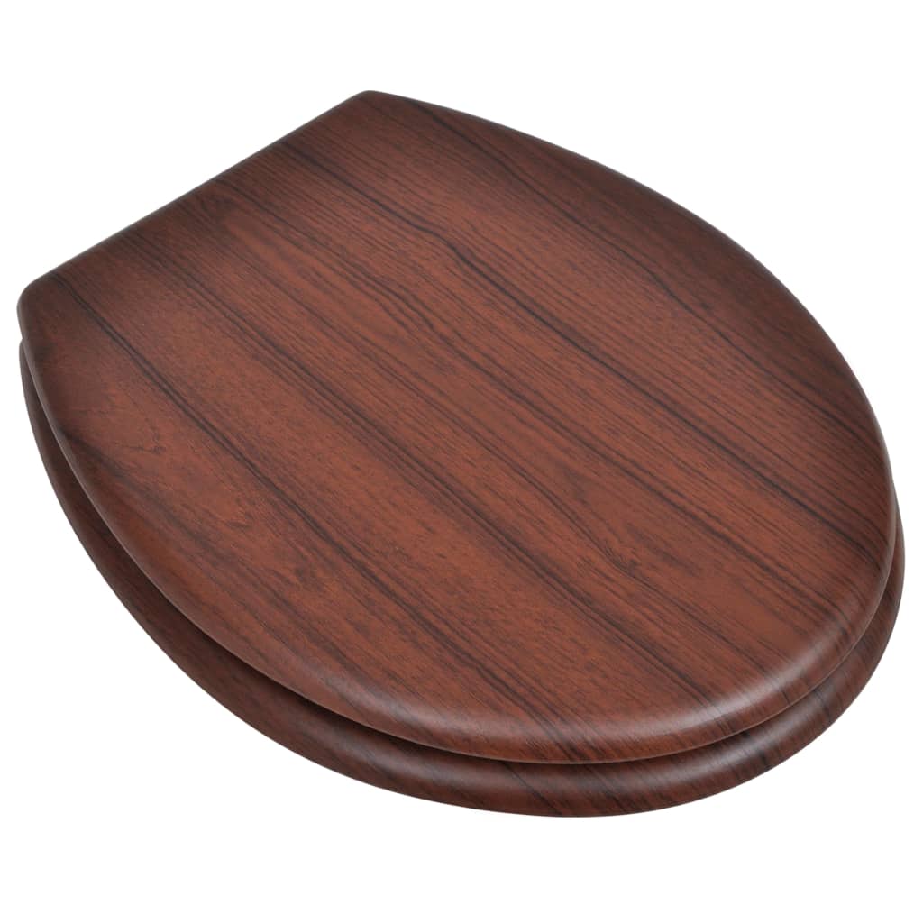 vidaXL Toilettensitz MDF Deckel Schlichtes Design Braun