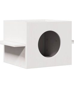 vidaXL Katzenhaus Weiß 51x35x30 cm Massivholz Kiefer