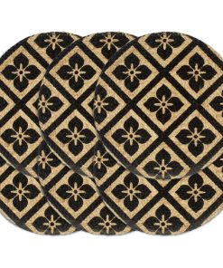 vidaXL Tischsets 6 Stk. Schwarz 38 cm Rund Jute